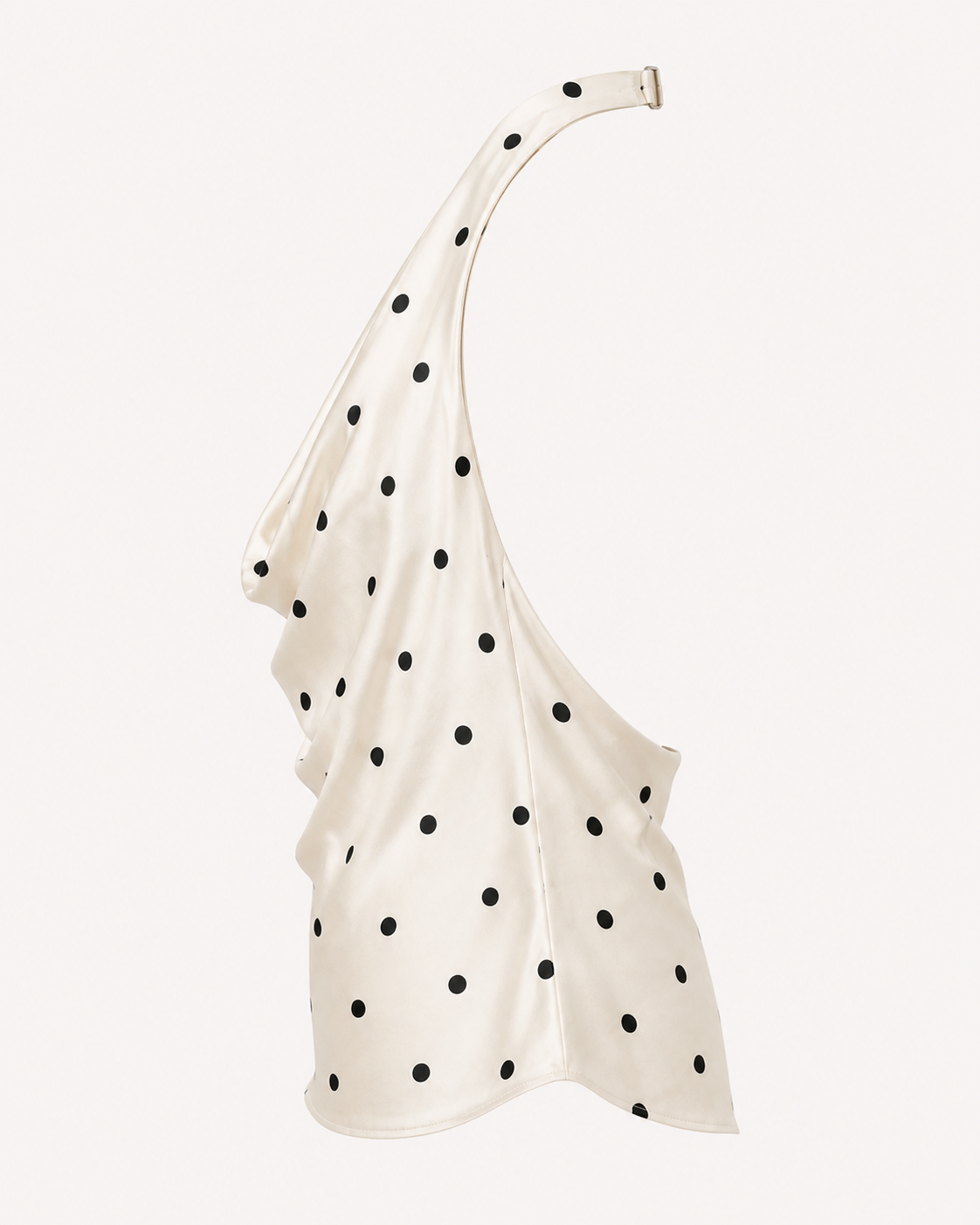 Ivory Polka Dot Cowl Neck Halter Top