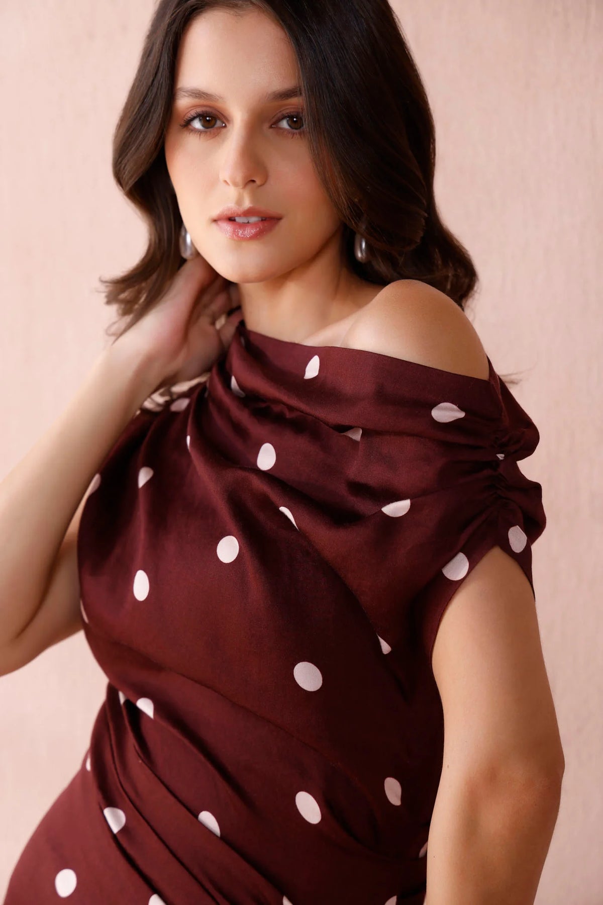Polka Dot One-Shoulder Mini Dress