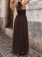 Polka Dot Halter Maxi Dress