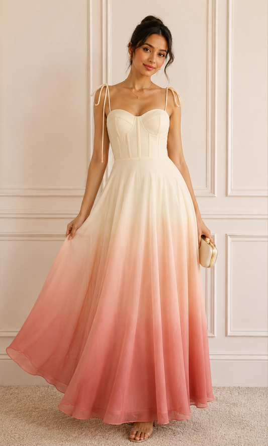 Ombré Corset Maxi Dress