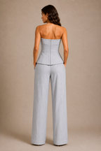 Luna Pinstripe Strapless Co-Ord Set