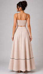 Ivory Contrast Trim Two-Piece Set