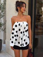 Polka Dot Strapless Top