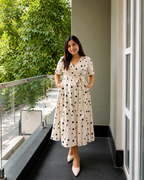 Polka Dot Wrap Midi Dress