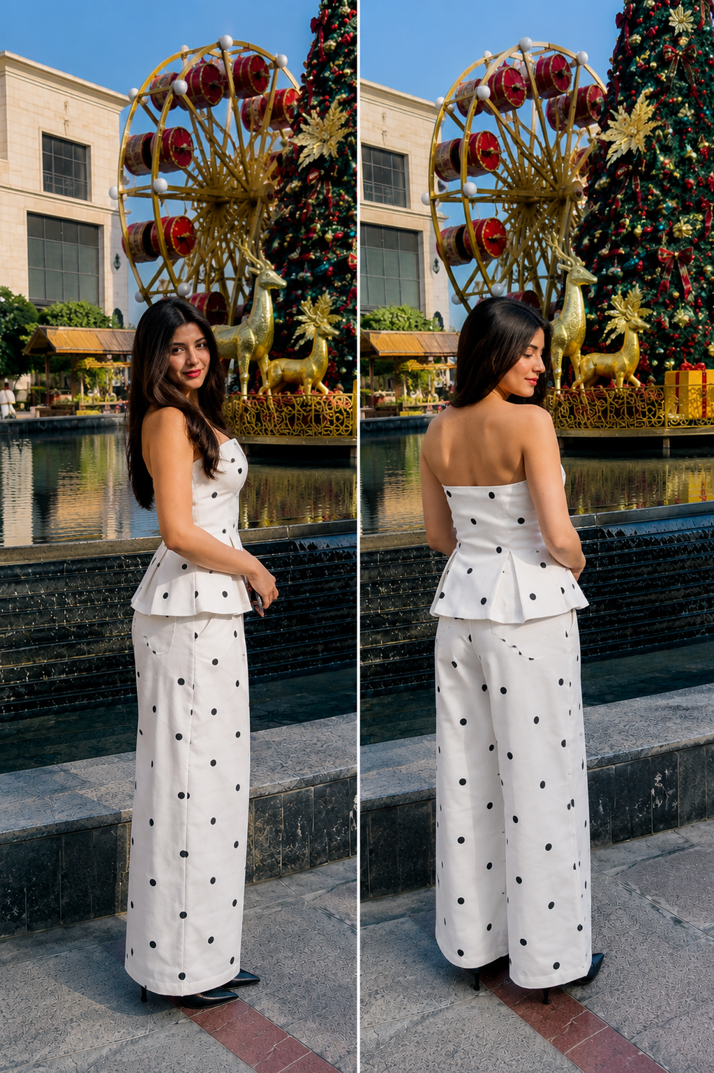 Polka Dot Peplum Co-Ord Set