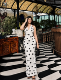 Polka Dot Halter Maxi Dress