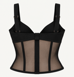 Noir Sculpt Mesh Corset Top