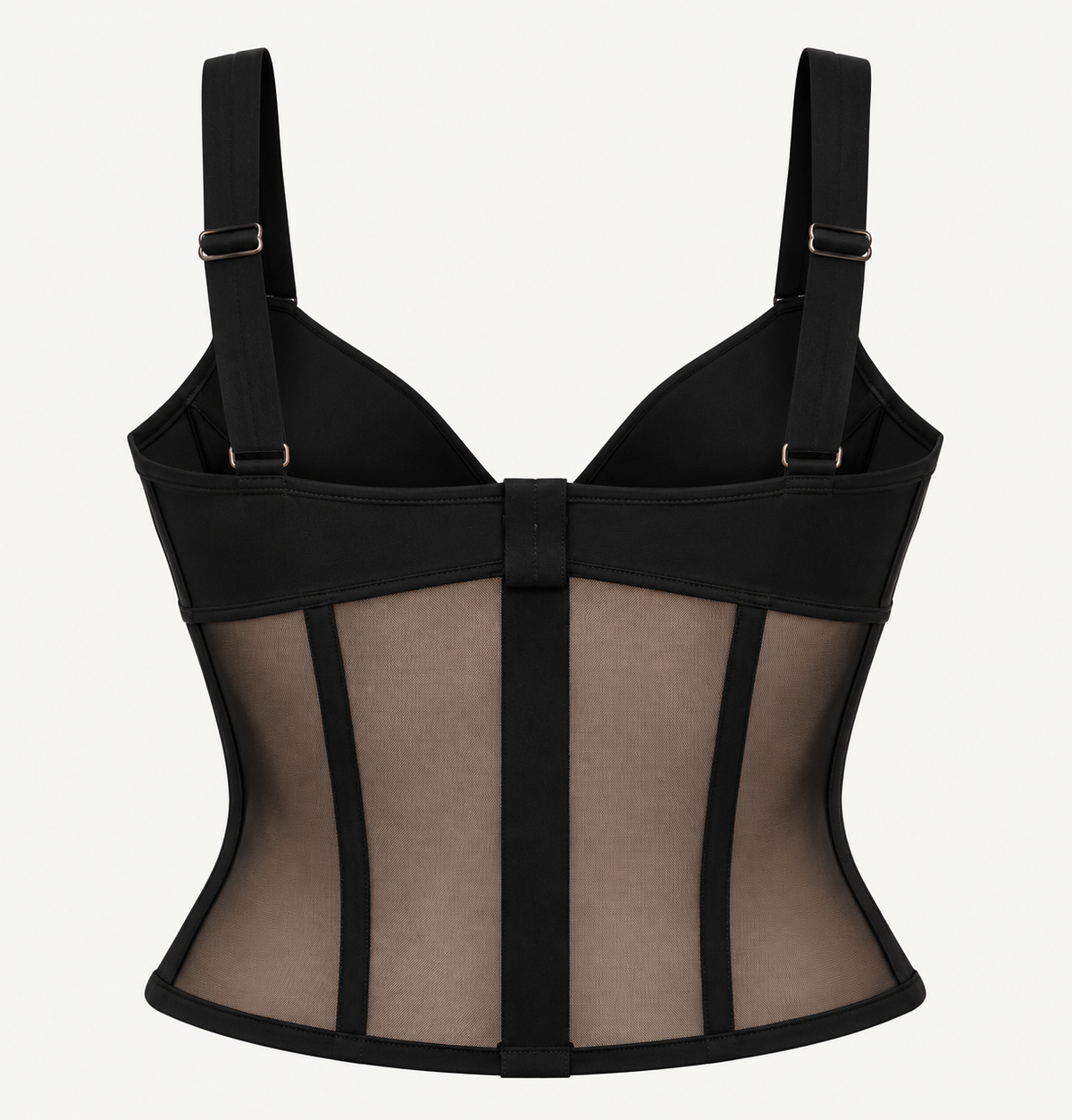 Noir Sculpt Mesh Corset Top