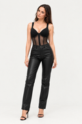 Noir Sculpt Mesh Corset Top