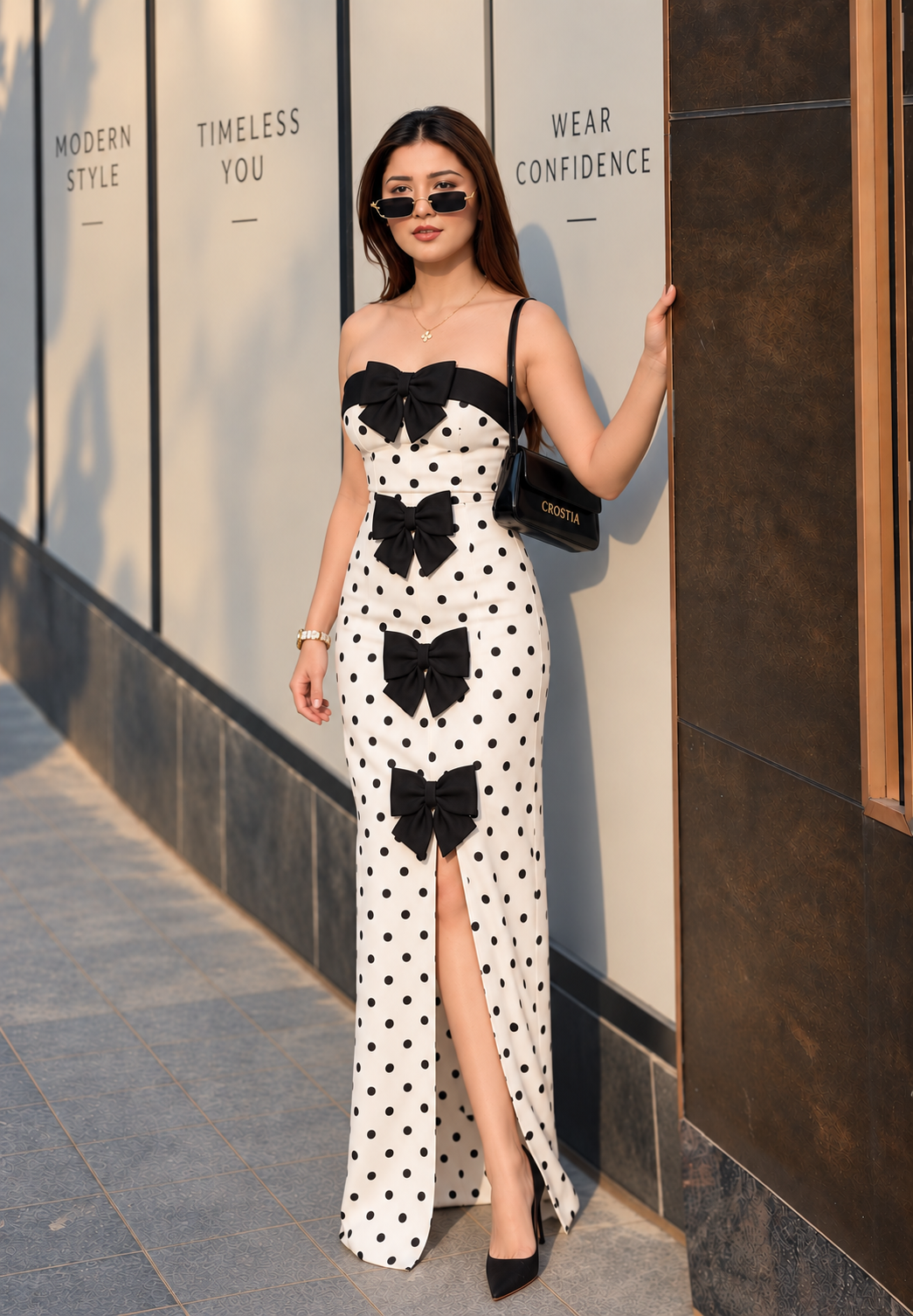 The Bow Affair Polka Dot Gown