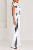 Polka Dot Striped Wide-Leg Set