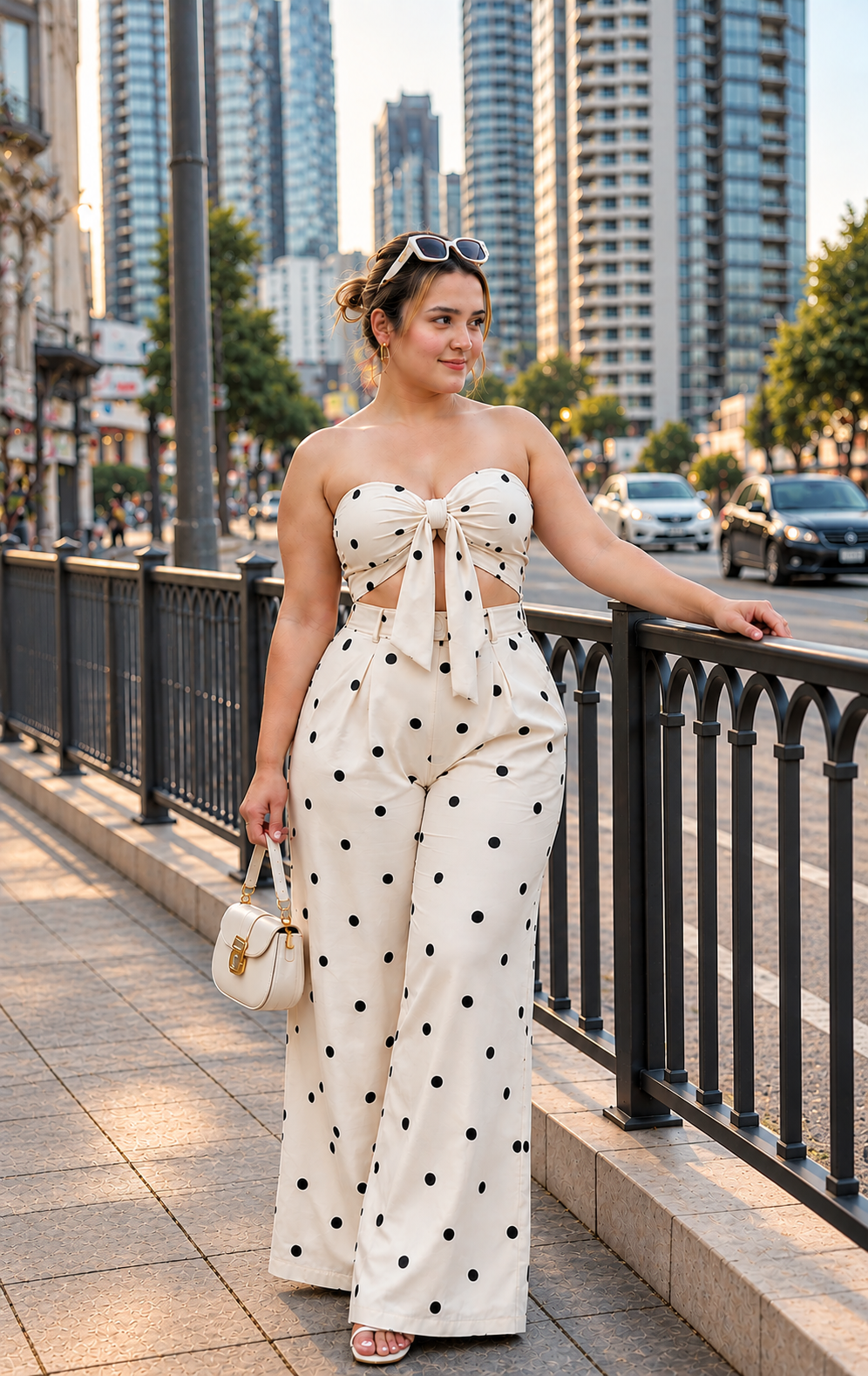 Polka Dot Bow-Front Co-Ord Set