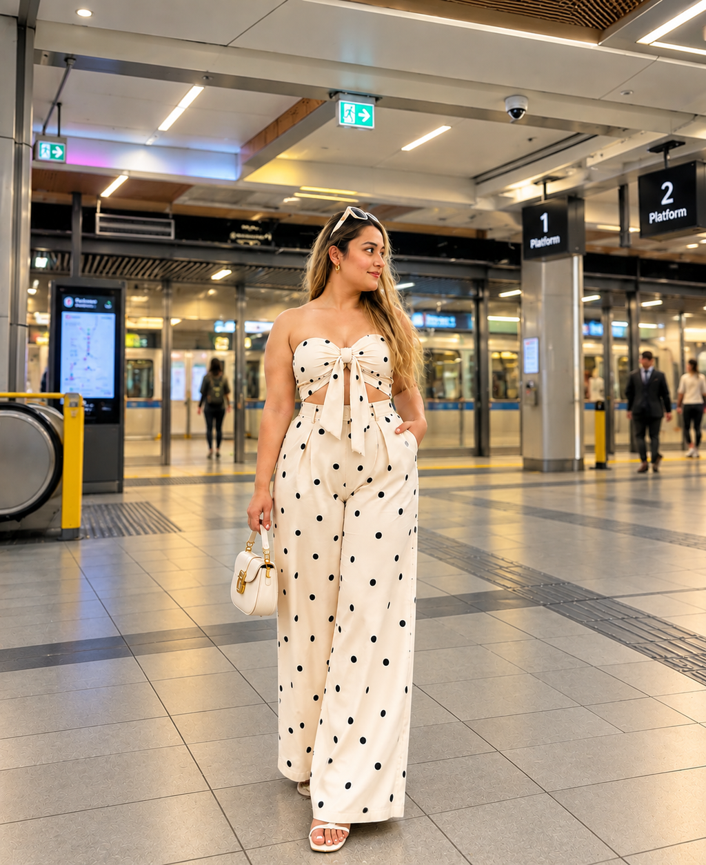 Polka Dot Bow-Front Co-Ord Set