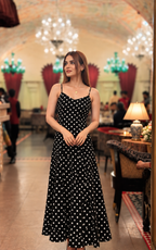 Midnight Polka Dot Maxi Dress