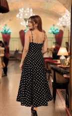 Midnight Polka Dot Maxi Dress