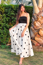 Polka Muse Strapless Maxi Dress