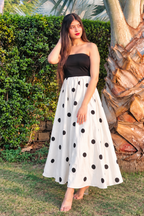 Polka Muse Strapless Maxi Dress