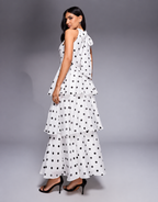 Polka Dot Tiered Halter Maxi Dress