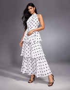 Polka Dot Tiered Halter Maxi Dress