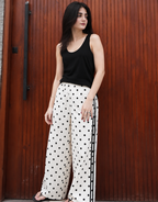 Polka Dot Wide-Leg Pants by Crostia