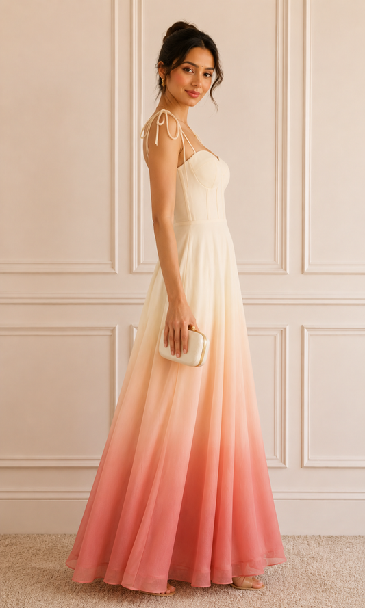 Ombré Corset Maxi Dress