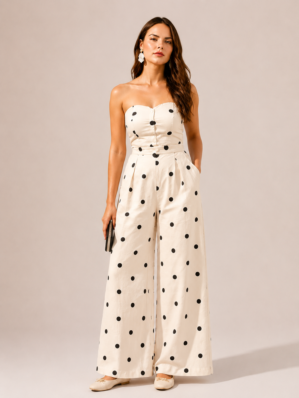 Polka Dot Wide Co Ords Set