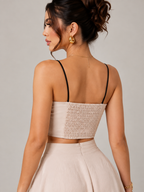 Ivory Contrast Trim Two-Piece Set
