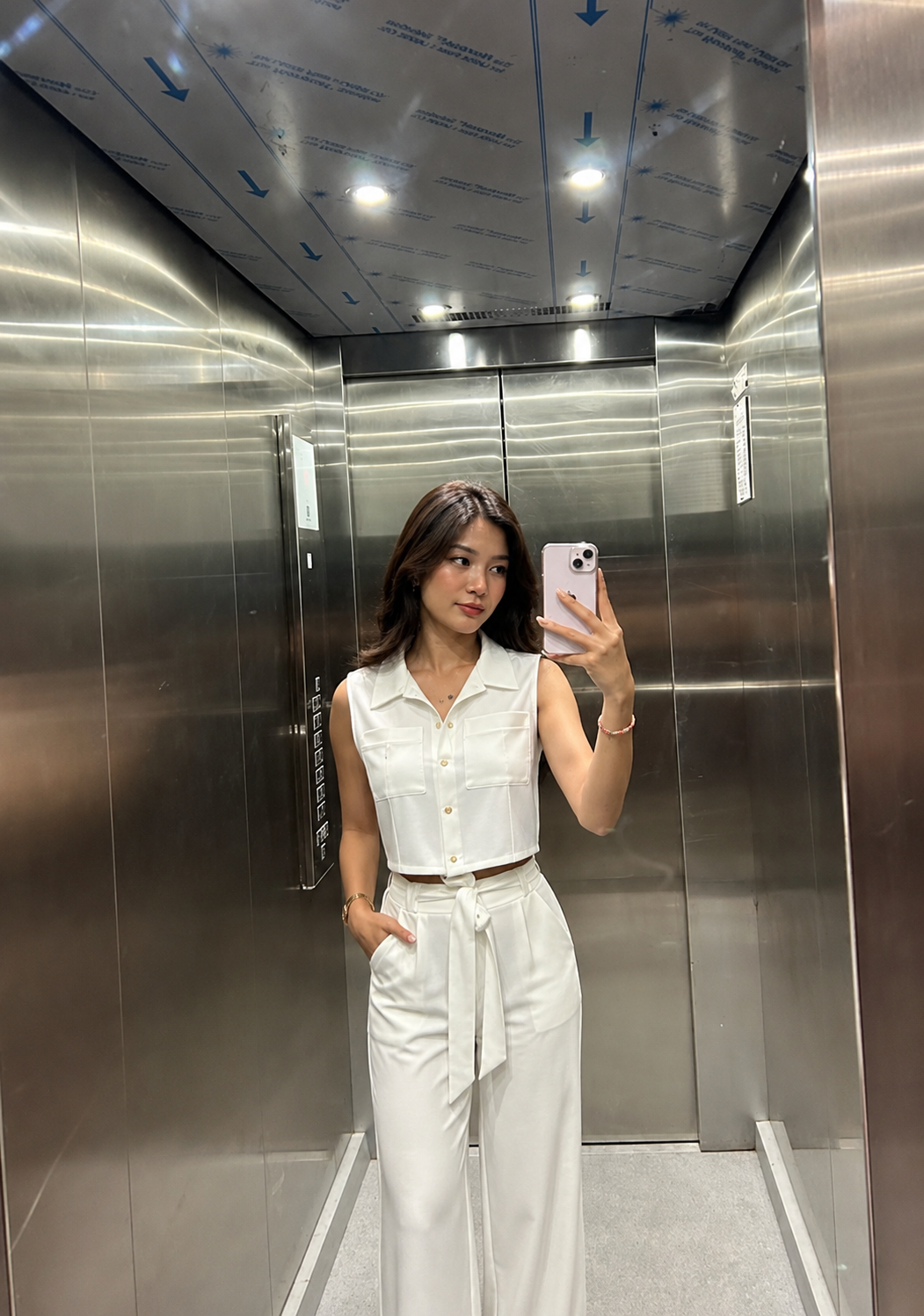 Ivory Relaxed Tie-Waist Co-Ord Set