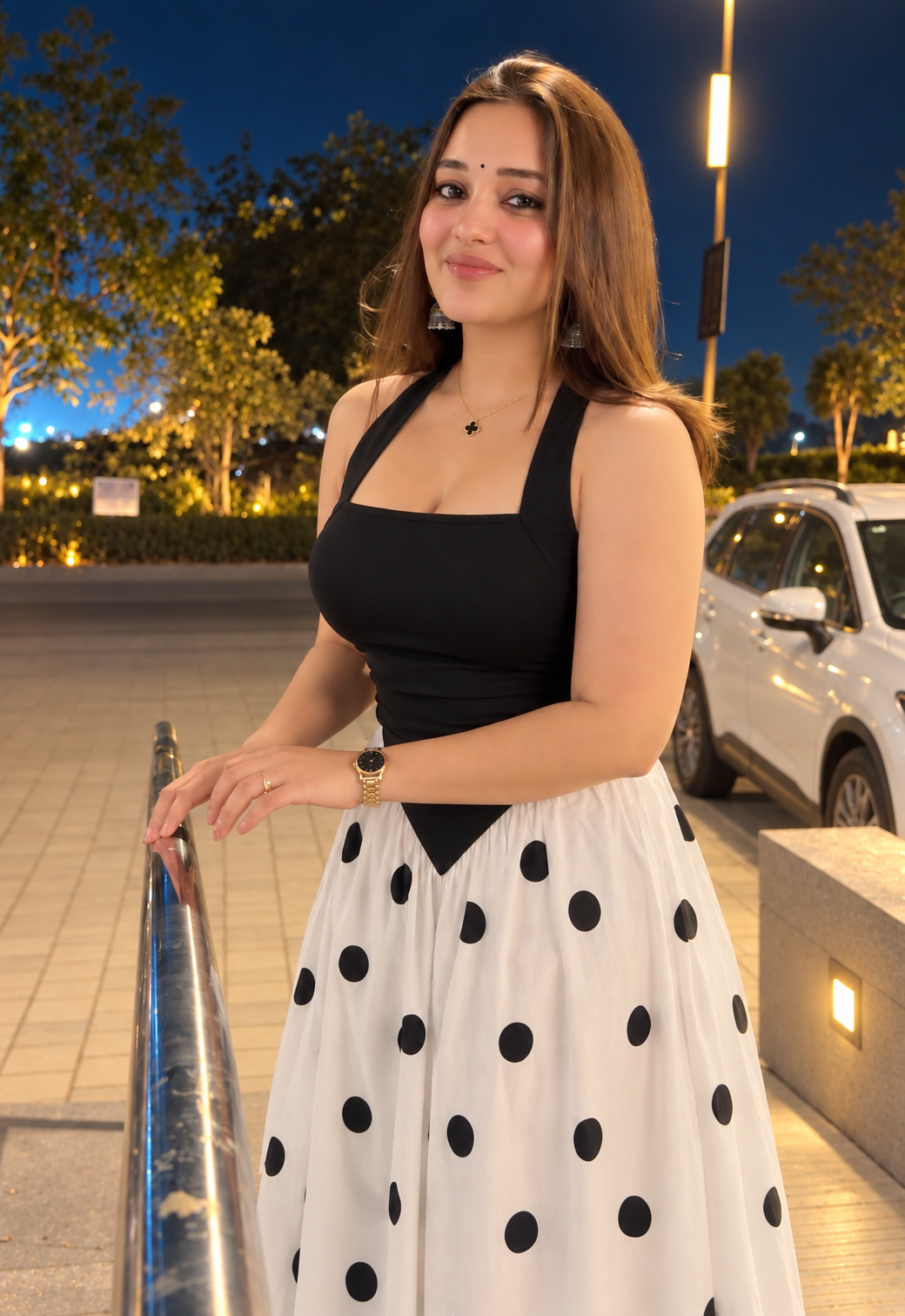 Polka Dot Halter Maxi Dress