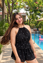 Polka Dot Halter Romper