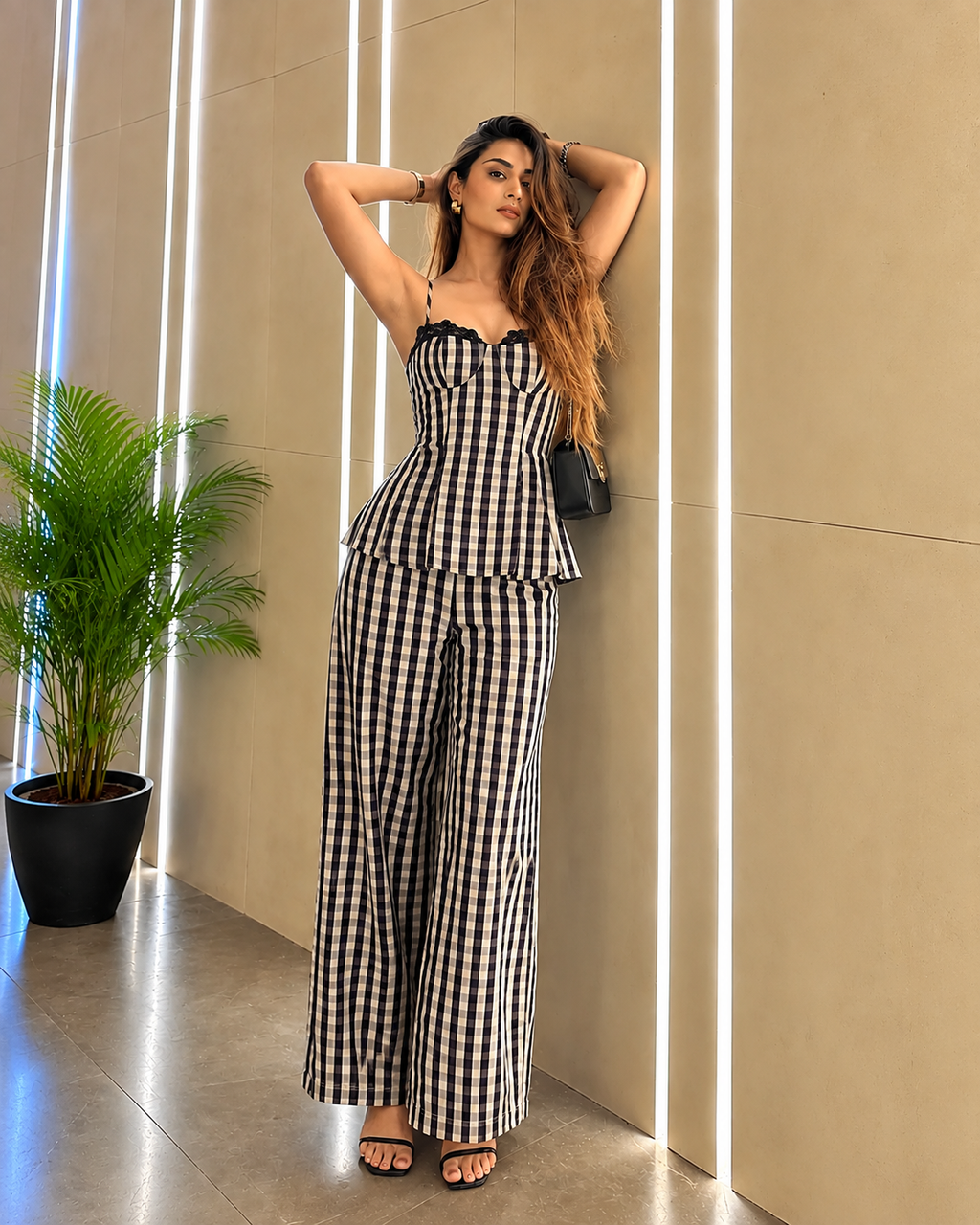 Black & White Gingham Co-Ord Set