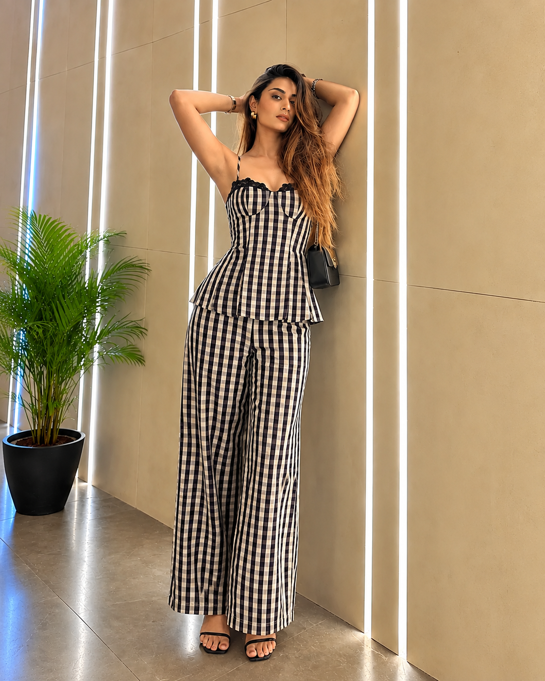 Black & White Gingham Co-Ord Set