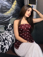 Burgundy Polka Dot Strapless Corset Top