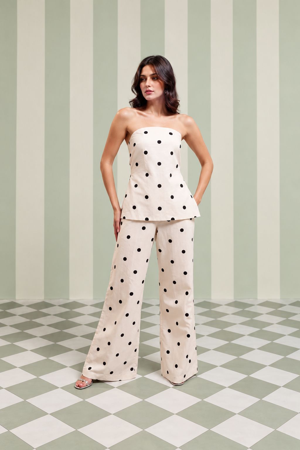 Ivory Polka Cord Set