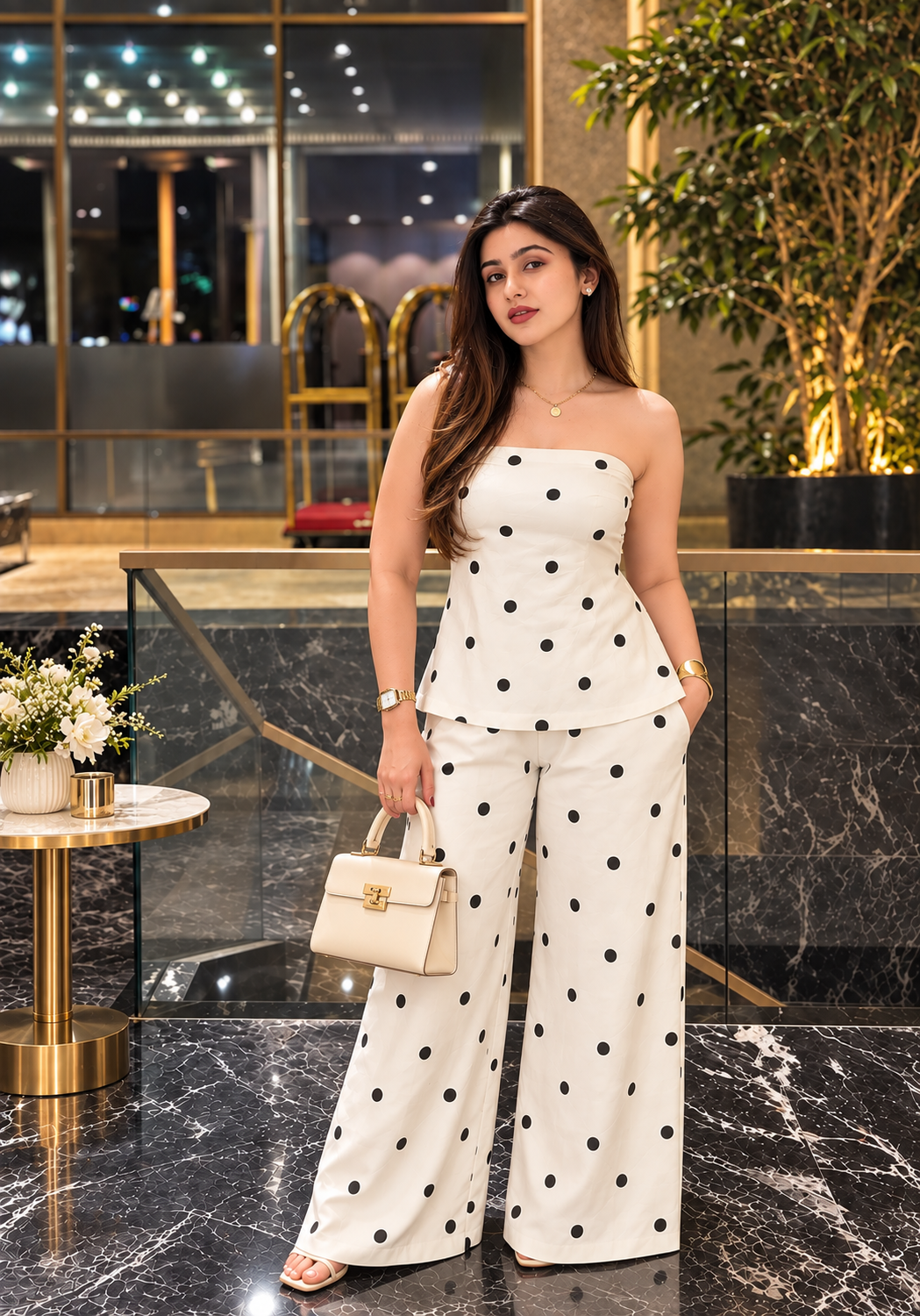 Ivory Polka Cord Set