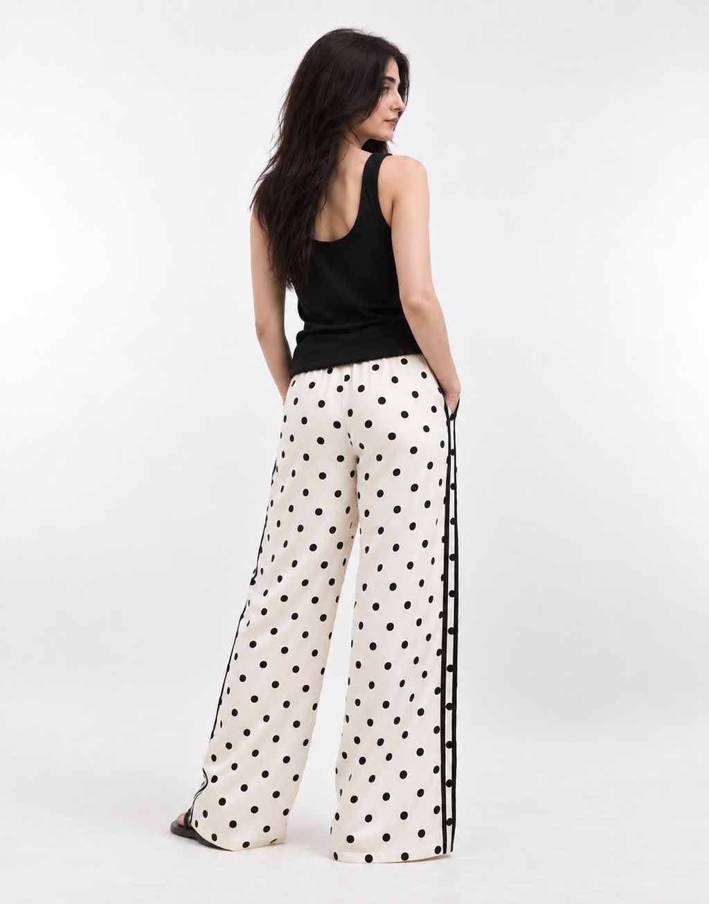 Polka Dot Wide-Leg Pants by Crostia