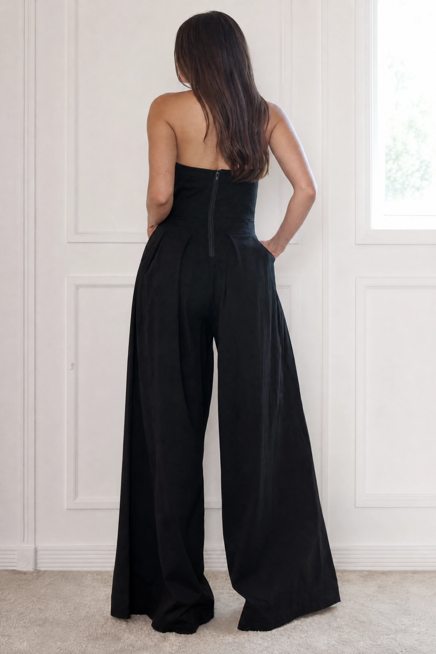 Strapless Wide-Leg Jumpsuit