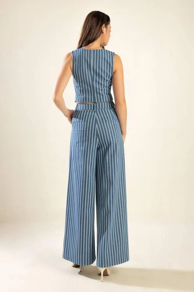 Sienna Blue Stripe Co-Ord Set