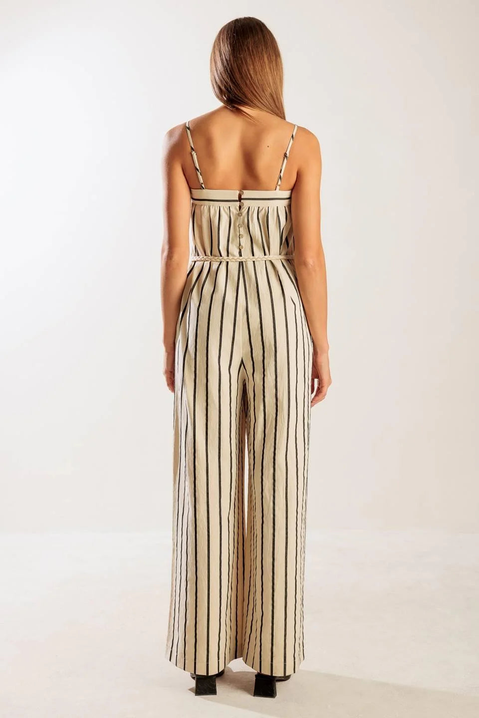 Siena Stripe Tie-Waist Jumpsuit