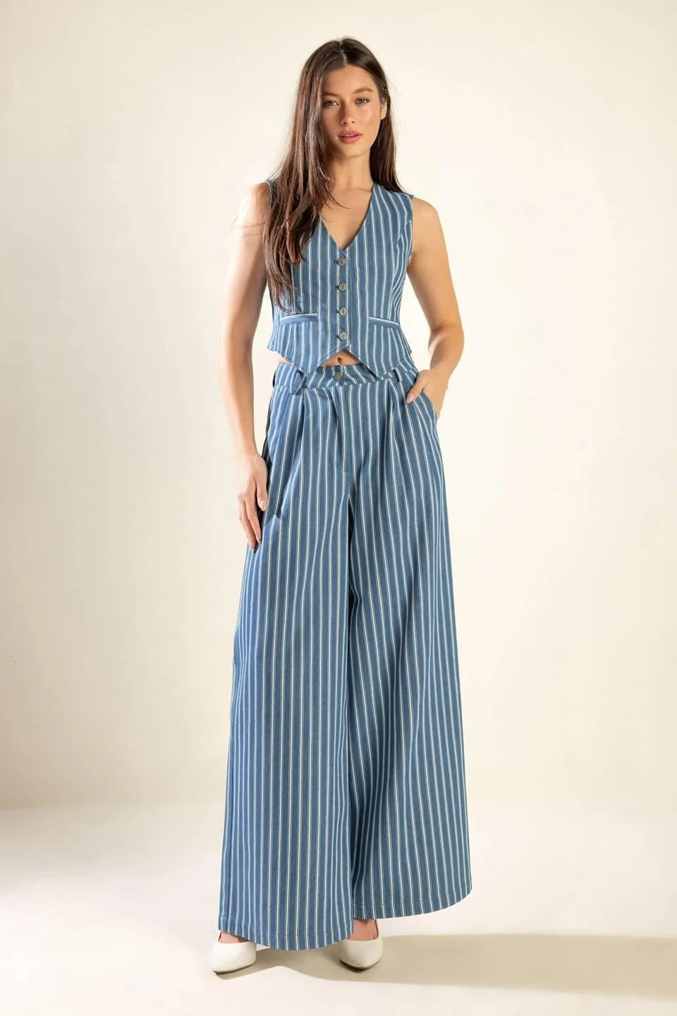 Sienna Blue Stripe Co-Ord Set