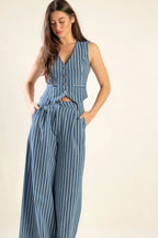 Sienna Blue Stripe Co-Ord Set