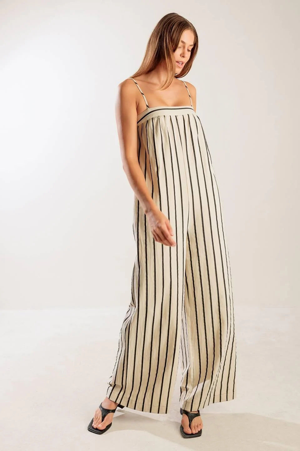 Siena Stripe Tie-Waist Jumpsuit