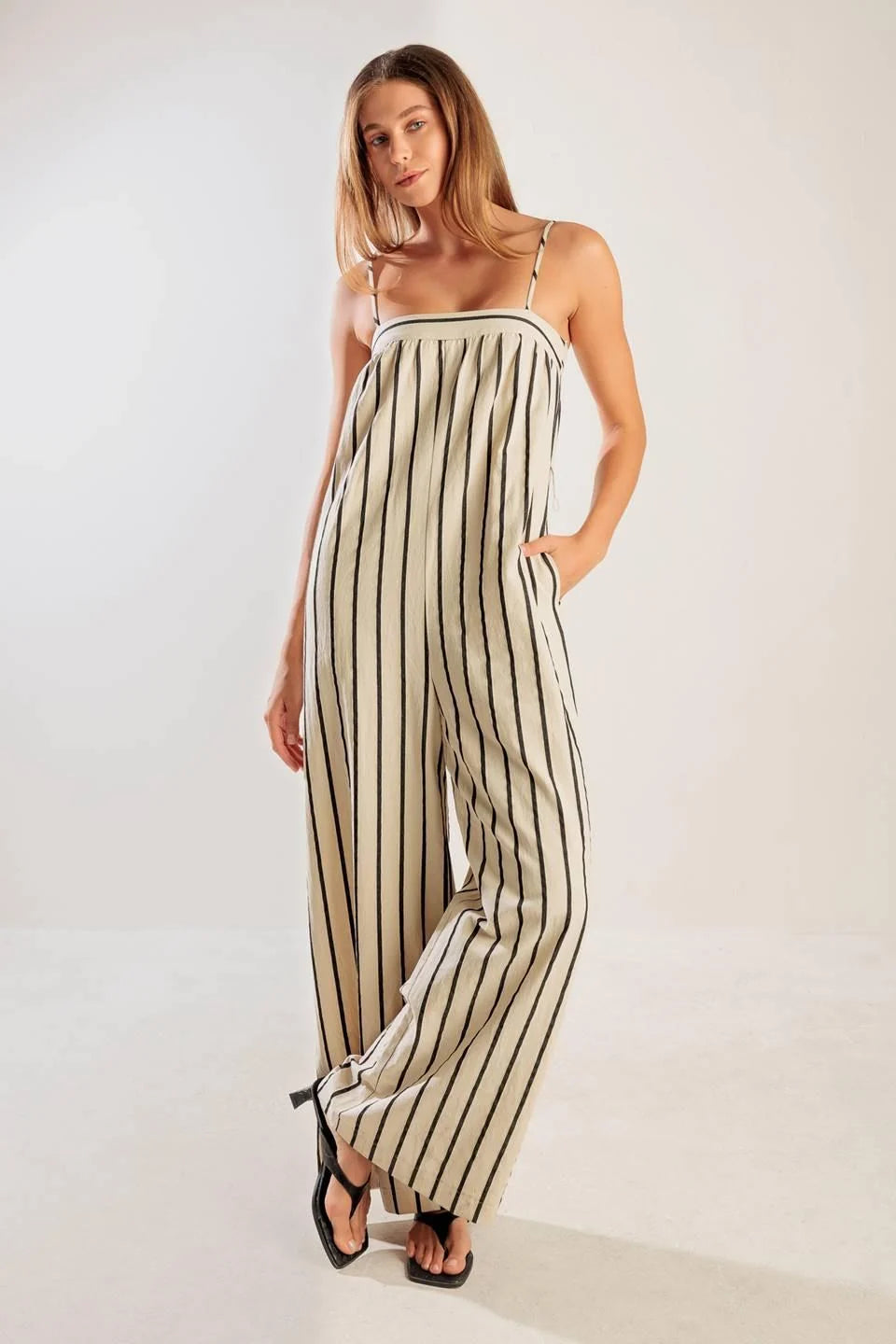 Siena Stripe Tie-Waist Jumpsuit