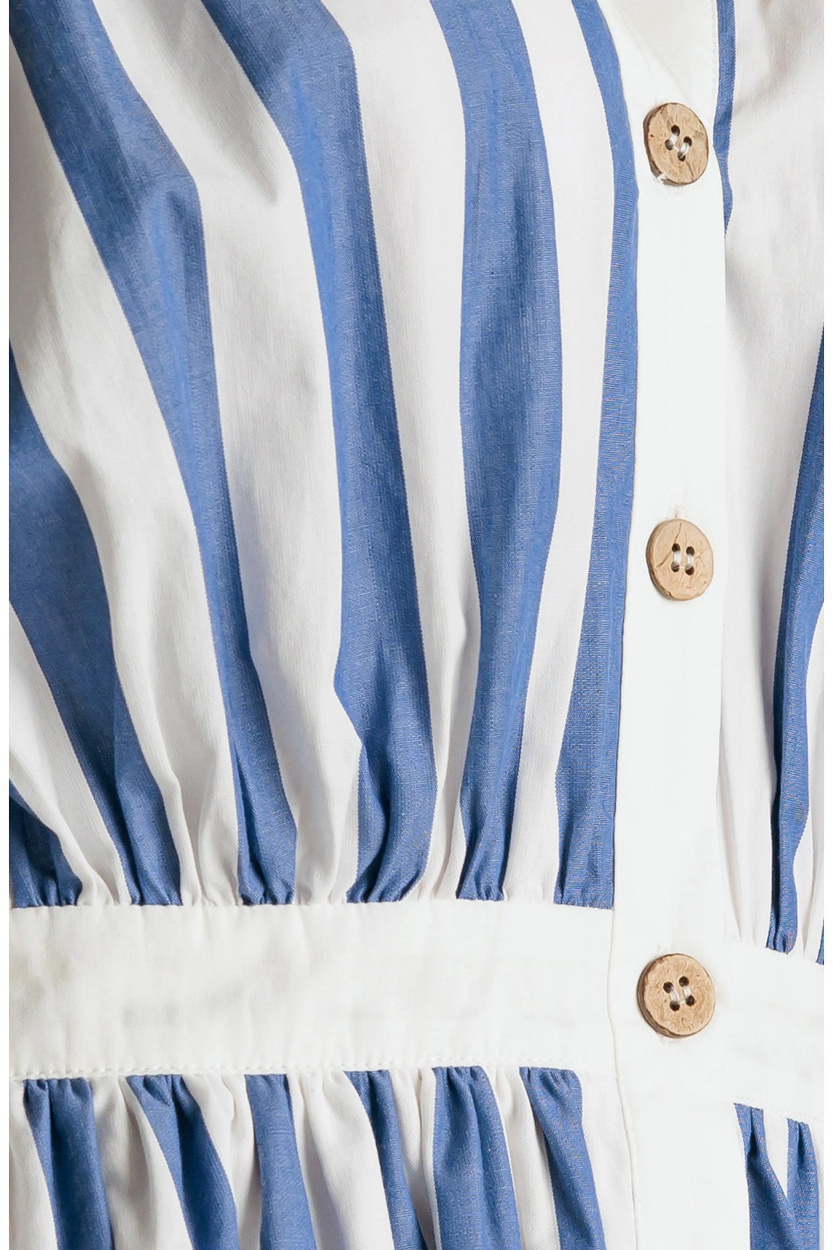 Marina Blue Stripe Collared Midi Dress