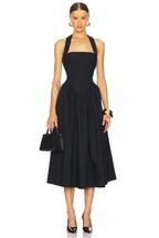 Noir Halter Bodice Midi Dress