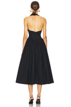 Noir Halter Bodice Midi Dress