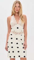 Amelia Polka Dot Lace Mini Dress