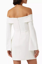 Ivory Off-Shoulder Corset Mini Dress