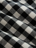 Gingham Drawstring Peplum Top & Shorts Set