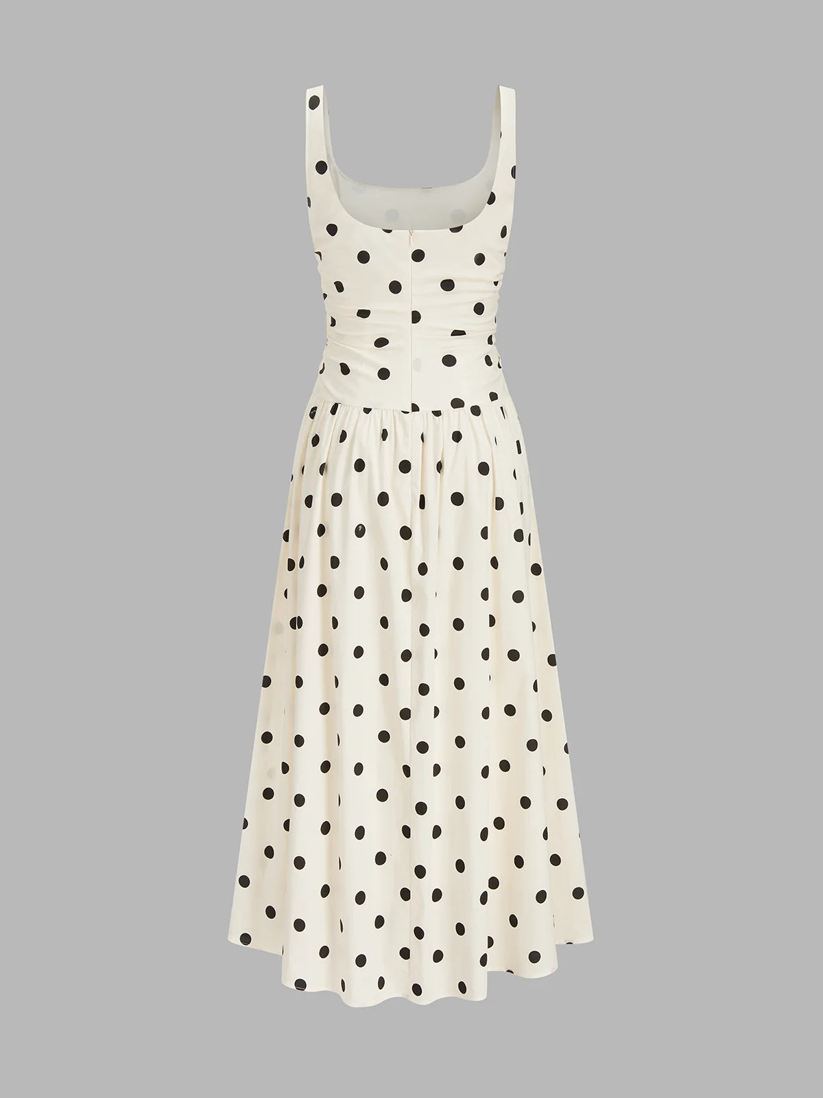 Polka Dot Ruched Cami Maxi Dress